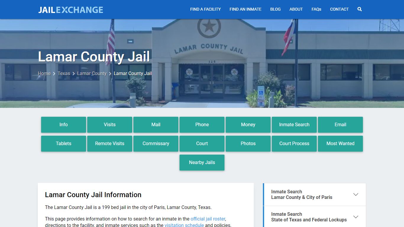 Lamar County Jail, TX Inmate Search, Information